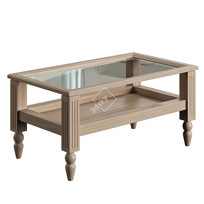 Modern Oak Coffee Table 3D model image 1