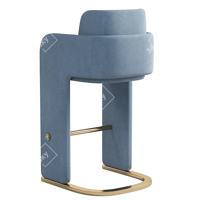 Sleek and Stylish ODISSEIA Barstool 3D model image 2