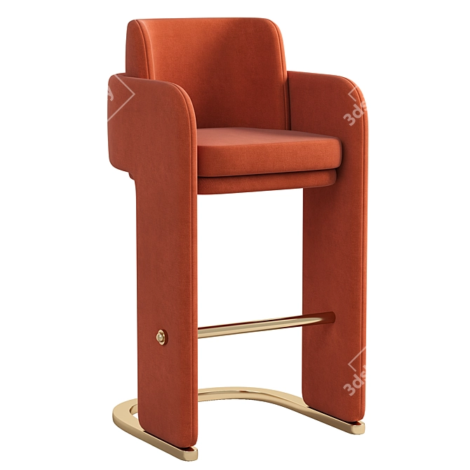 Sleek and Stylish ODISSEIA Barstool 3D model image 4