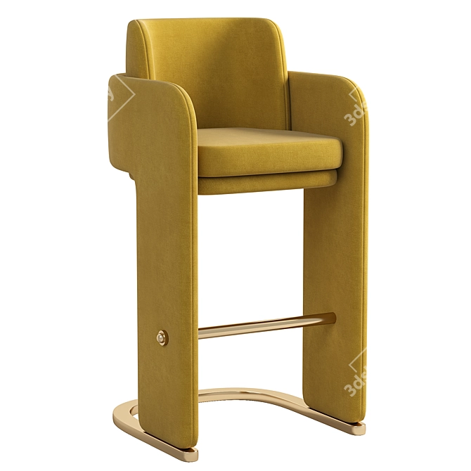 Sleek and Stylish ODISSEIA Barstool 3D model image 5