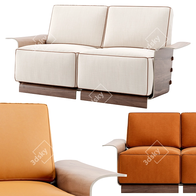 Forest Club - Modular Plywood Sofa 3D model image 3