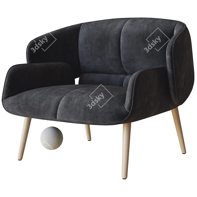 Contemporary Fusion Armchair 3D model image 1