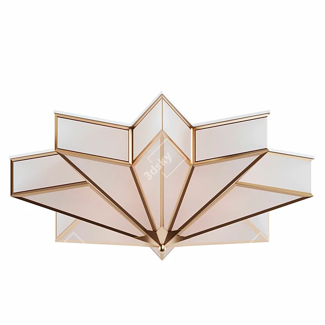 Frosted Glass Star Ceiling Light 3D model image 1