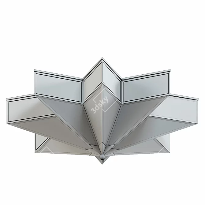 Frosted Glass Star Ceiling Light 3D model image 2