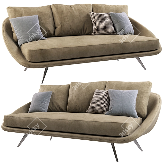 Luxury Roma Sofa: Modern Stylish Design 3D model image 1