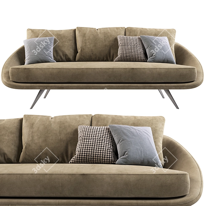 Luxury Roma Sofa: Modern Stylish Design 3D model image 2