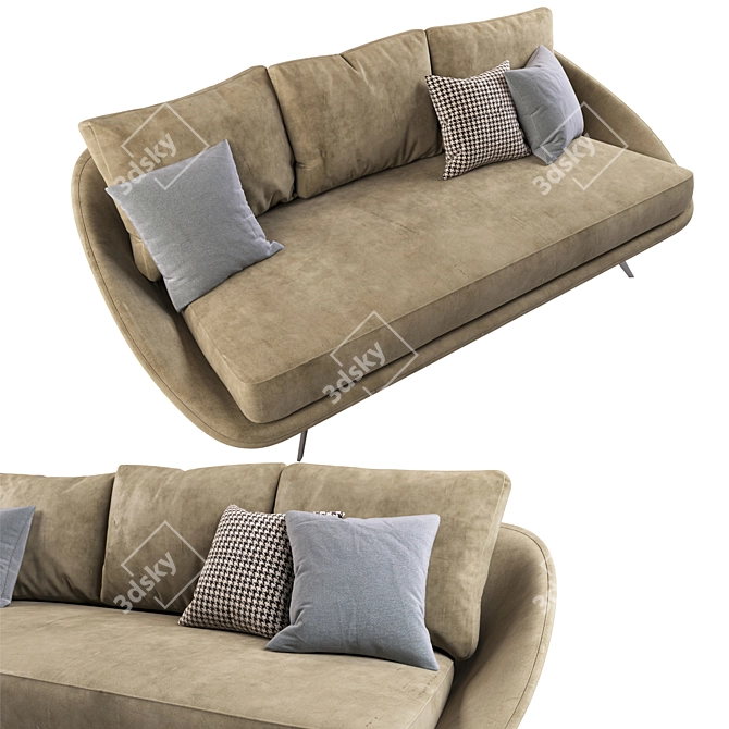 Luxury Roma Sofa: Modern Stylish Design 3D model image 3