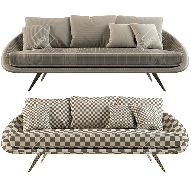 Luxury Roma Sofa: Modern Stylish Design 3D model image 4
