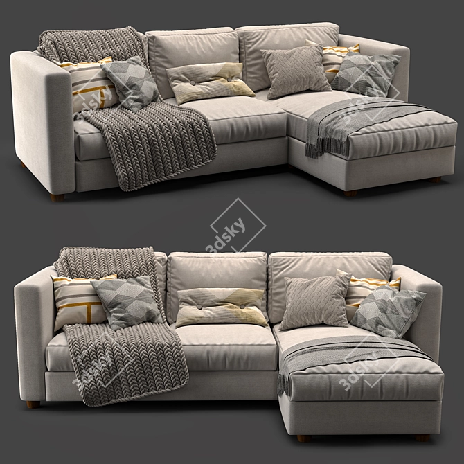 Modern IKEA Finnala Sofa 3D model image 1