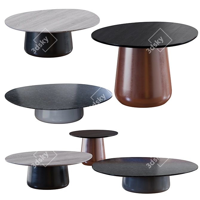 Title: HOLLY HUNT Satellite Trio-Tables 3D model image 1