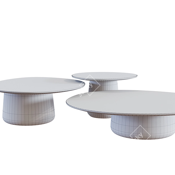 Title: HOLLY HUNT Satellite Trio-Tables 3D model image 6