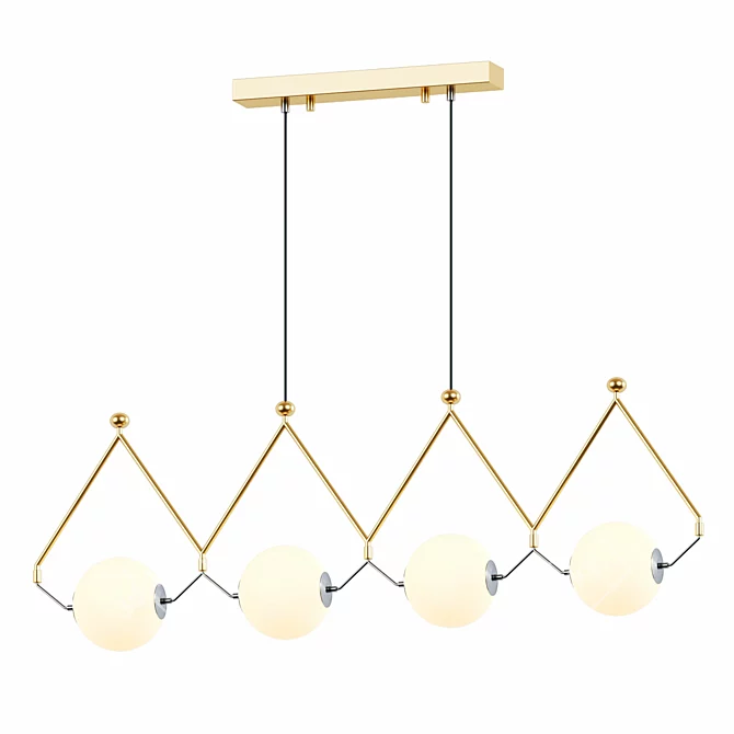 Modern Multi-Head LED Chandelier: Black or Gold 3D model image 1