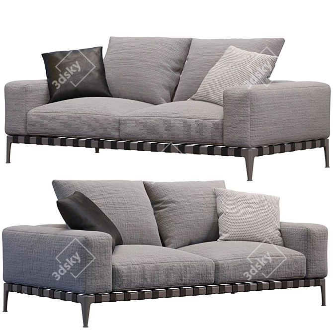 Flexform Gregory Sofa: Stylish and Functional 3D model image 1