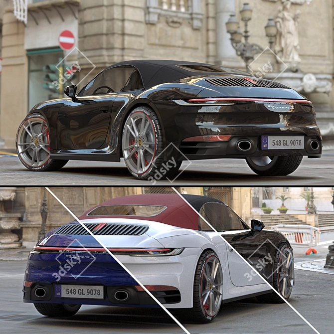 Sleek Porsche 911 Cabriolet 3D model image 3