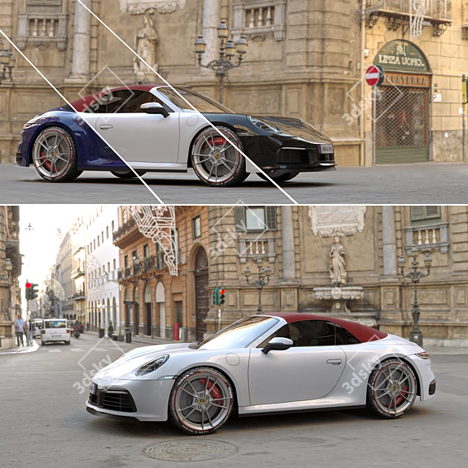 Sleek Porsche 911 Cabriolet 3D model image 5