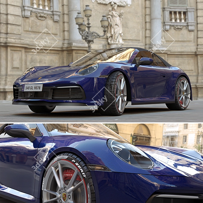 Sleek Porsche 911 Cabriolet 3D model image 11