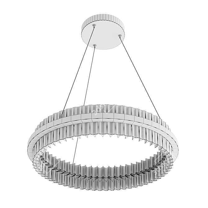 Title: CHERIO Pendant Lamp - Chrome/Clear 3D model image 2