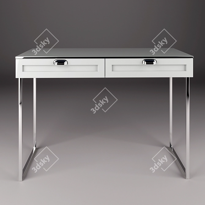 White Painted Dressing Table Console 3D model image 1