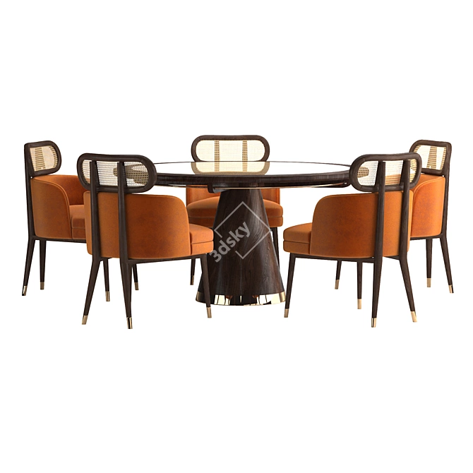 Carter Dining Set: Stylish Table & Chairs 3D model image 2