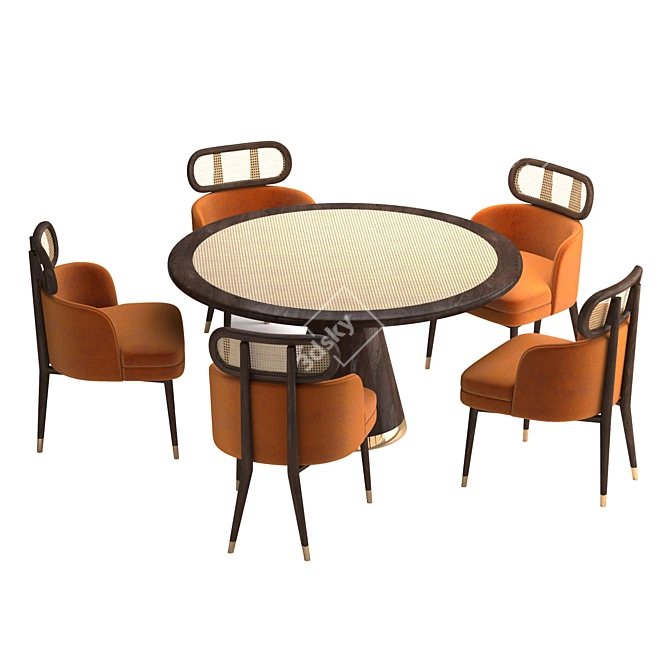 Carter Dining Set: Stylish Table & Chairs 3D model image 3