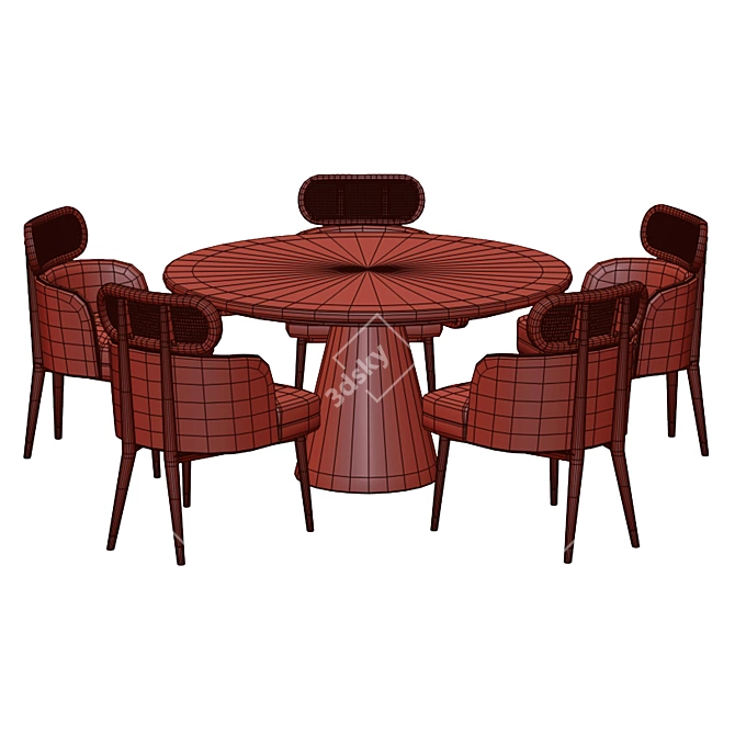 Carter Dining Set: Stylish Table & Chairs 3D model image 7