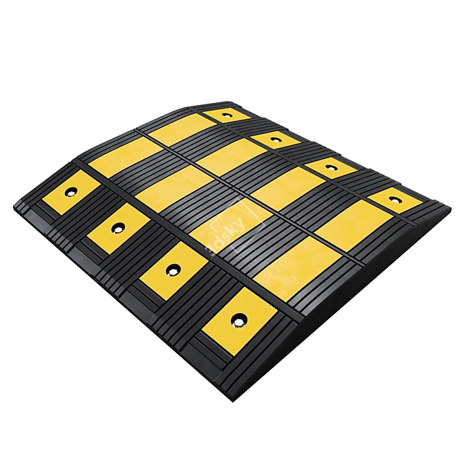 Speed Bump Kit: Sign & Road Section 3D model image 2