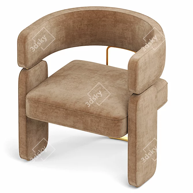 Contemporary Armchair Replica 3D model image 6