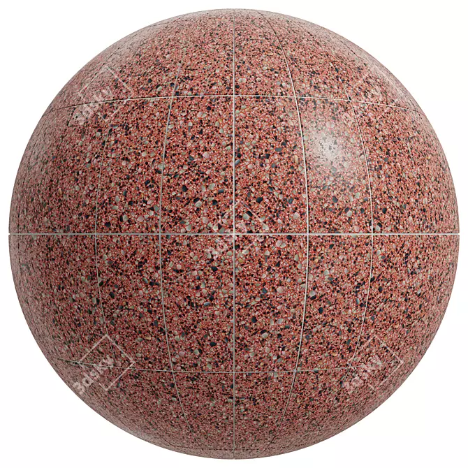 Terrazzo Red Floor & Wall Covering 3D model image 3