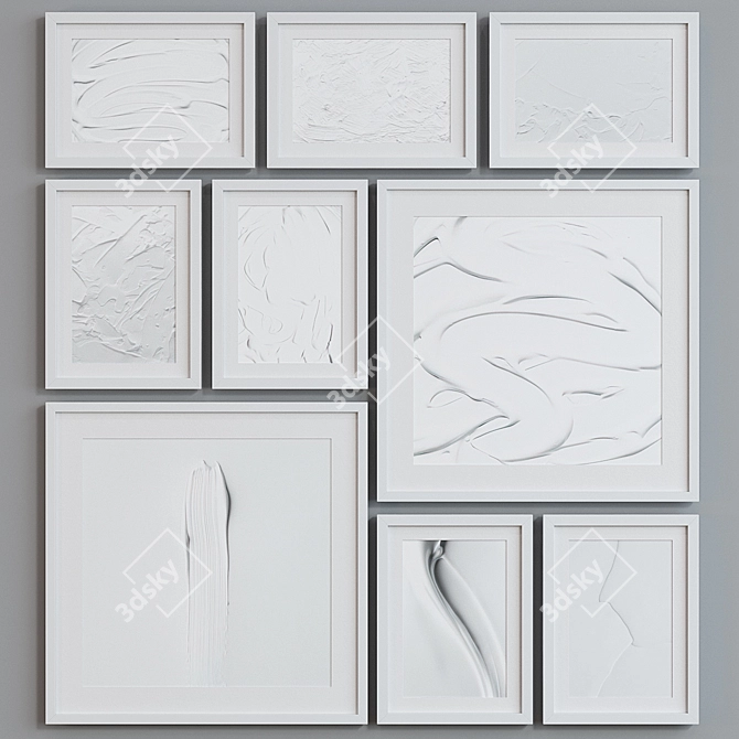 Title: Modern Abstract Picture Frame Set 3D model image 2