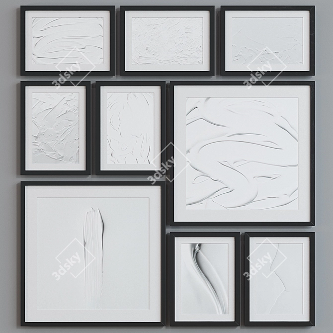 Title: Modern Abstract Picture Frame Set 3D model image 3