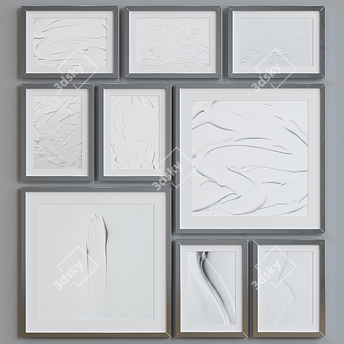 Title: Modern Abstract Picture Frame Set 3D model image 4