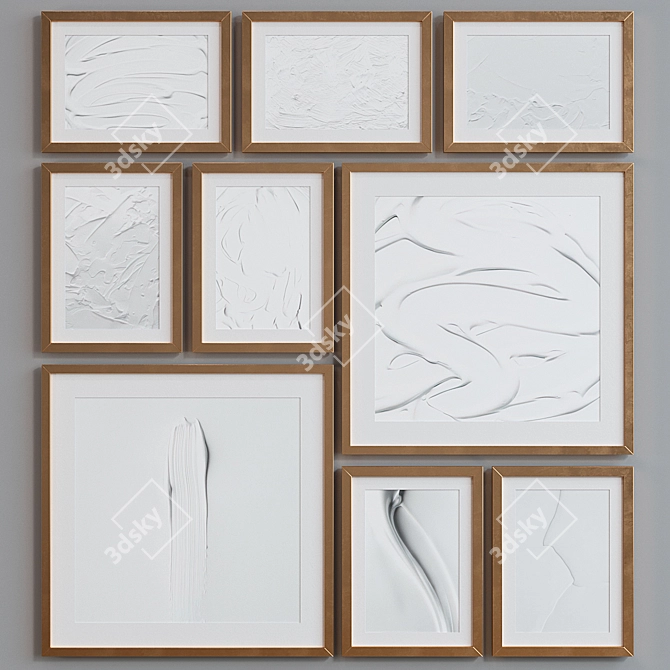 Title: Modern Abstract Picture Frame Set 3D model image 5