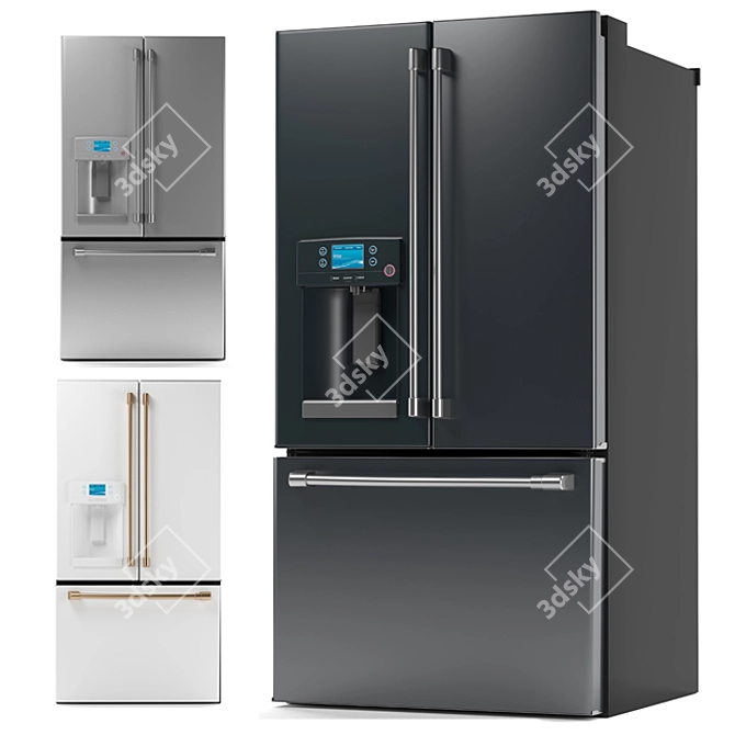  GE Cafe 36" French Door Refrigerator 3D model image 1