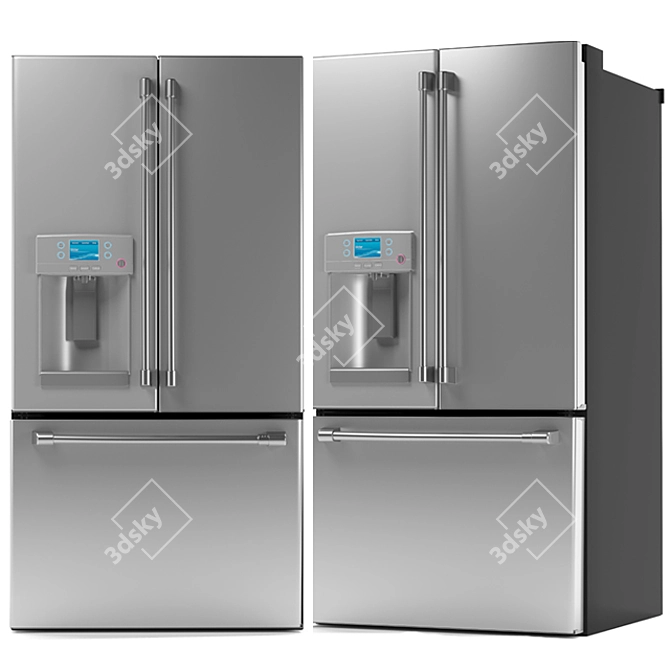  GE Cafe 36" French Door Refrigerator 3D model image 2