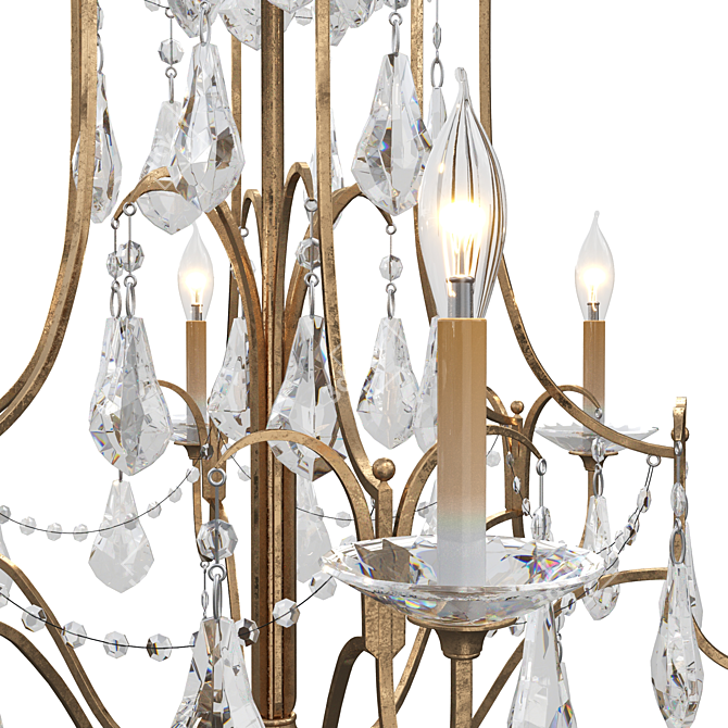 Title: Feiss Valentina 6-Light Bronze Chandelier 3D model image 3