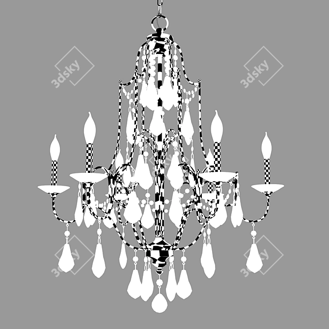 Title: Feiss Valentina 6-Light Bronze Chandelier 3D model image 4