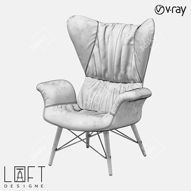 Modern LoftDesign Armchair 3774 3D model image 2