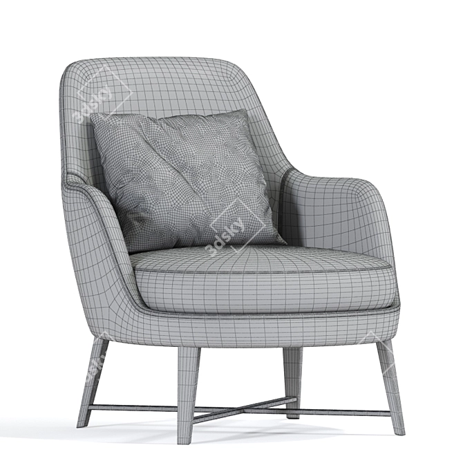 Guscio Flexform Armchair: Unwrap, Render, Perfect Size 3D model image 3