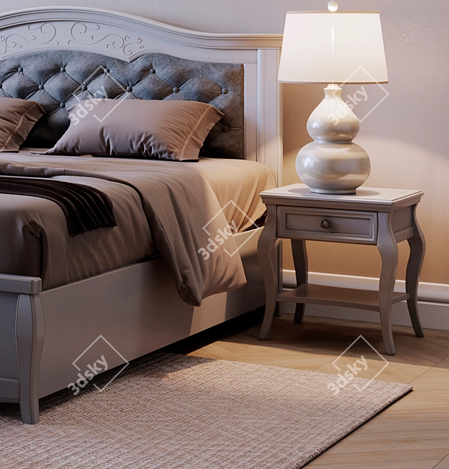 Cleopatra Bedside Table: Elegant and Functional 3D model image 4