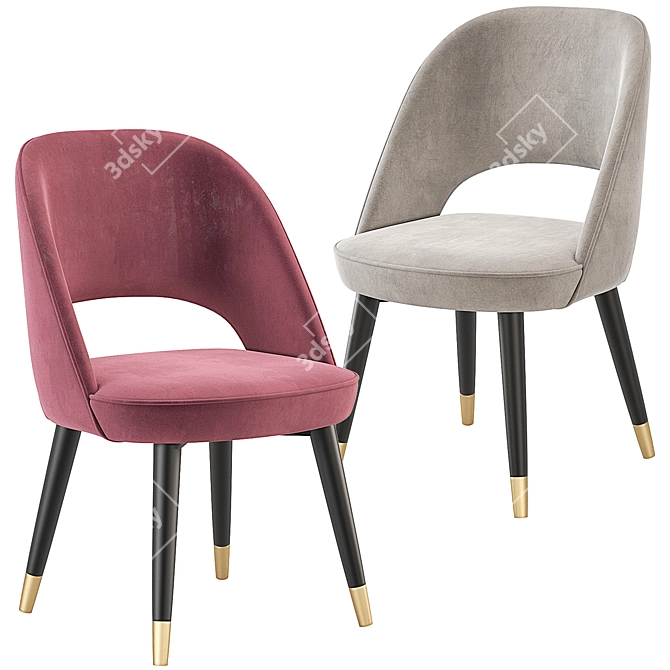 Colette Baxter Velvet Chair 3D model image 3