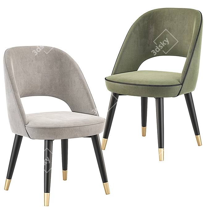 Colette Baxter Velvet Chair 3D model image 5