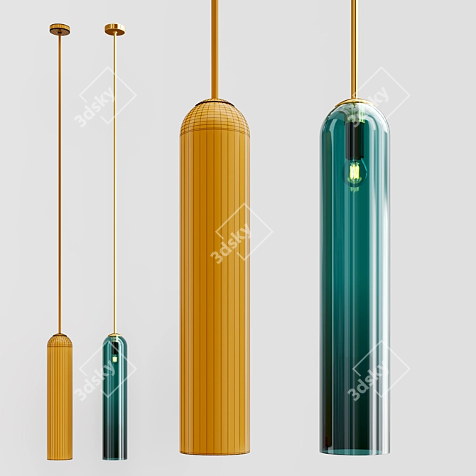 Modern VIAN Pendant: Sleek Design, Varied Formats 3D model image 2