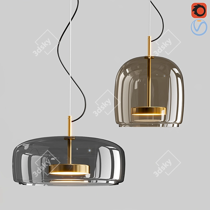 Elegant Dauphin Pendant Lighting 3D model image 1