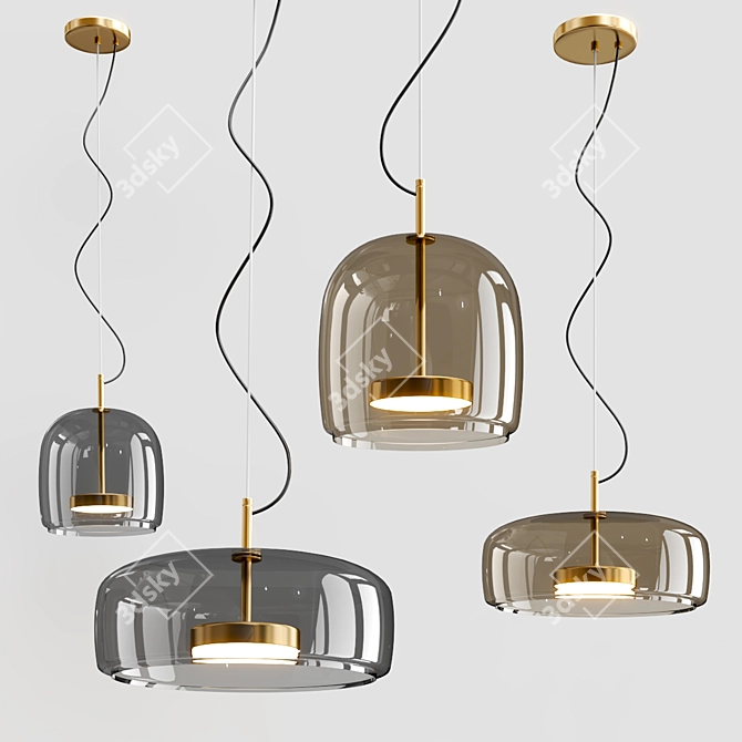 Elegant Dauphin Pendant Lighting 3D model image 2