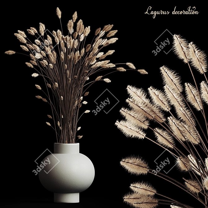 Elegant Lagurus Interior Decor 3D model image 1