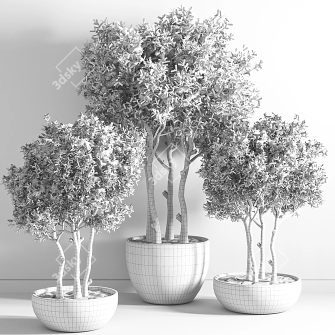 Snowy Outdoor Plant Set 3D model image 6