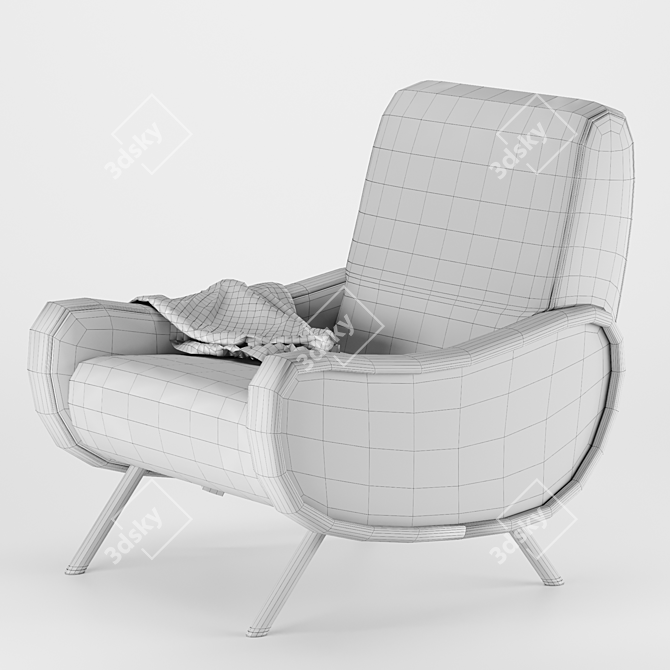 Sleek Ledy Armchair by Zanuso 3D model image 4