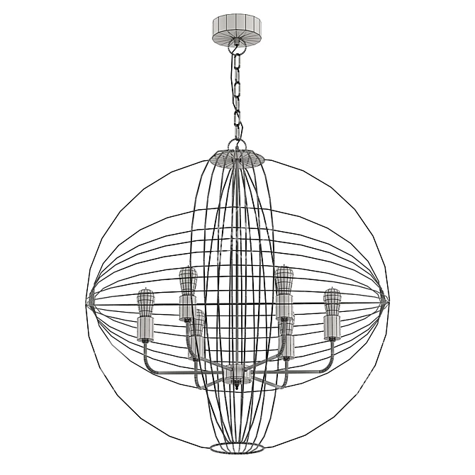 Ethereal Glass Cicles Chandelier 3D model image 2