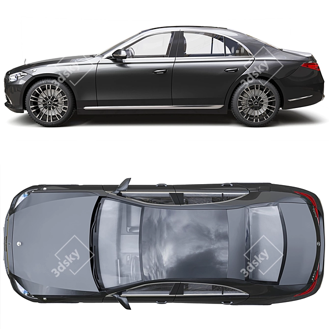 Luxury Safeguard: Mercedes S680 2022 3D model image 4