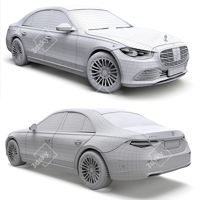 Luxury Safeguard: Mercedes S680 2022 3D model image 6